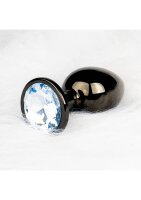 Shots Ouch! Heart Gemstone Anal Plug Black Purple medium 3,4 cm
