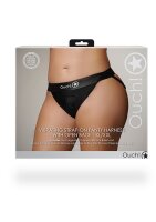 Shots Ouch! Vibrierender offener Strap-on mit Schnallen hinten XL/XXL