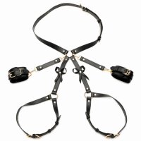 XR Brands Bondage Harness with Bows M/L Black