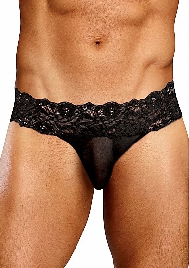 Micro Thong Pinch Back - Black - S/M