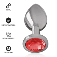 Intense metal butt plug size M Red