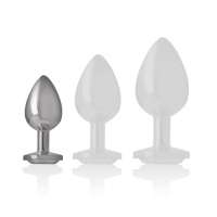 Intense metal butt plug size S Silver