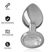 Intense metal butt plug size L Silver