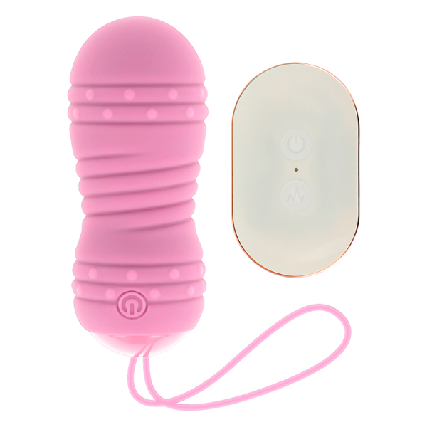 OHMAMA Vibro Ei ferngesteuert mit rotierenden Perlen Rosa