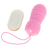 OHMAMA Vibro Ei ferngesteuert mit rotierenden Perlen Rosa