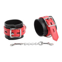 OHMAMA handcuffs with lock buckle black-red