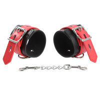 OHMAMA handcuffs with lock buckle black-red