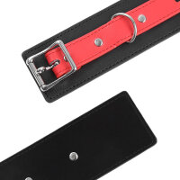 OHMAMA handcuffs with lock buckle black-red