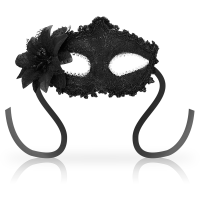 OHMAMA venezianische Maske Schwarz mit Blume