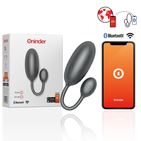 Ominder Tokyo Vibrating Egg Black 7,5 x 3,2 cm Free App