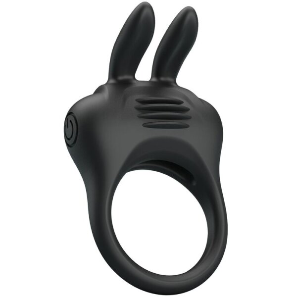 Pretty Love Davion cock ring with rabbit vibrator black