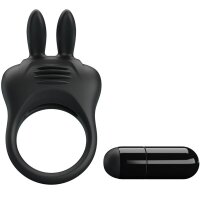 Pretty Love Davion cock ring with rabbit vibrator black