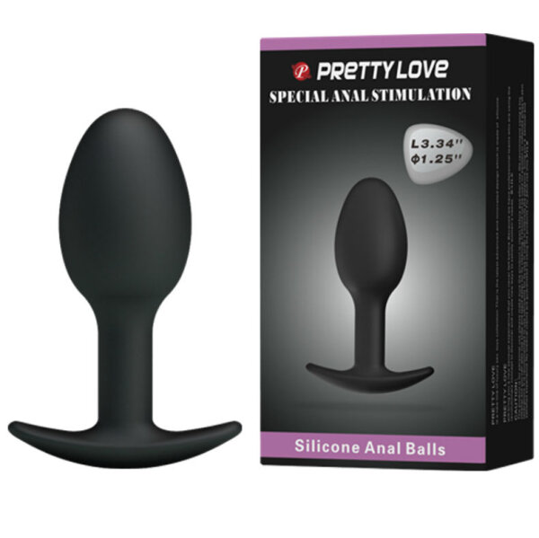 Pretty Love silicone anal plug anchor design black 3,2 cm