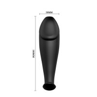 Pretty Love Silikon Anal Plug Penis-Design mit 12 Vibration schwarz 3 cm