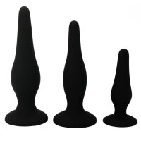 Pretty Love silicone anal plug set for beginners black