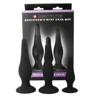 Pretty Love silicone anal plug set for beginners black