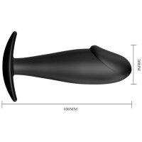 Pretty Love Silikon Anal Plug Penis-Design schwarz
