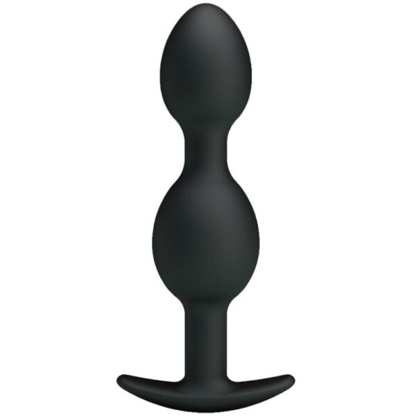 Pretty Love silicone anal plug with balls black 2,8 cm