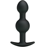Pretty Love Silikon Anal Plug mit Kugeln schwarz 2,6 cm