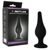 Pretty Love Silikon Anal Plug mit Saugnapf schwarz 4,5 cm