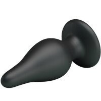 Pretty Love silicone anal plug with suction cup black 5,5 cm