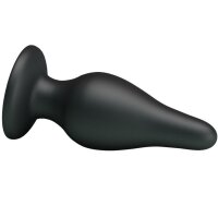 Pretty Love silicone anal plug with suction cup black 5,5 cm