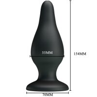 Pretty Love silicone anal plug with suction cup black 5,5 cm