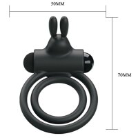 Pretty Love Osmond Doppelpenisring mit Klitorisstumilation schwarz