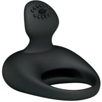 Pretty Love cock ring with clit stimulation tongue black