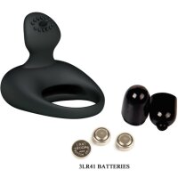 Pretty Love cock ring with clit stimulation tongue black