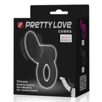 Pretty Love Cobra cock ring with clitoral stimulation black
