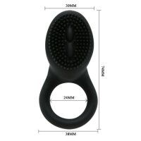 Pretty Love Cobra cock ring with clitoral stimulation black