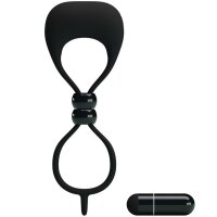 Pretty Love Doppelpenisring mit Vabration schwarz
