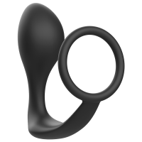 Addicted Toys Anal Plug And Cock Ring Black