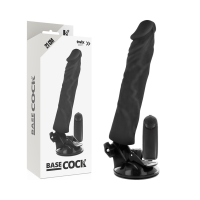Basecock vibrator with remote control 21 cm Black