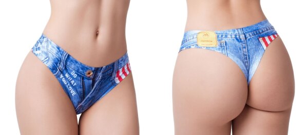 Mem&egrave;Me Jeans American Flag Thong S - L