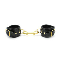 Shiny Black Leather Handcuff