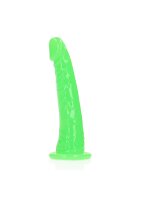 Slim Realistic Dildo with Suction Cup - Glow in the Dark - 17,5 cm