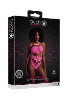 Shots Ouch! UV neon bodysuit one size pink
