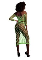 Shots Ouch!  UV-Neon Langarm  Crop Top und langer Rock Onesize gr&uuml;n