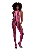 Shots Ouch! UV neon bodystocking one size pink