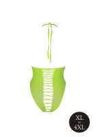 Shots Ouch! UV neon bodysuit with cut-outs plus size green