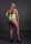 Shots Ouch! UV neon bodysuit with cut-outs plus size green