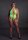 Shots Ouch! UV neon bodysuit with cut-outs plus size green