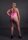 Shots Ouch! UV neon bodysuit with cut-outs plus size pink