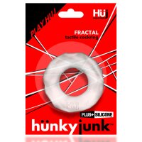 H&uuml;nkyjunk Fractal Tactile Silicone Cockring Clear Ice