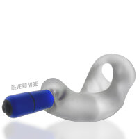 H&uuml;nkyjunk Buzzfuck Sling with Taint Vibe Vibrating Cock Sling Clear Ice