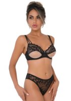 Unlined bra with faux underbust 85B