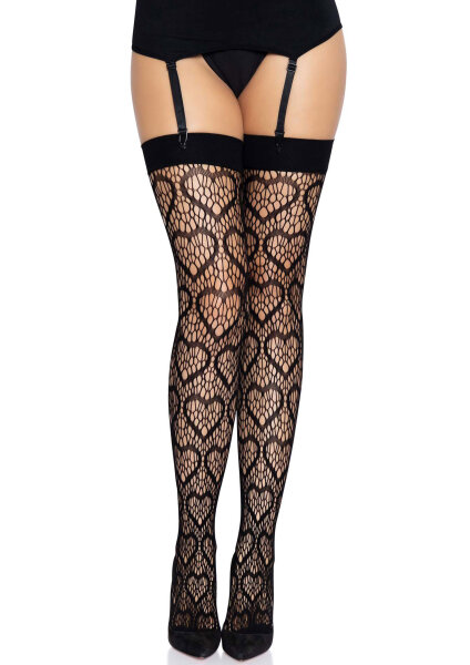 Heart Net Thigh Highs OS