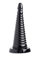 Giant Ribbed Anal Cone Black 8,9 cm